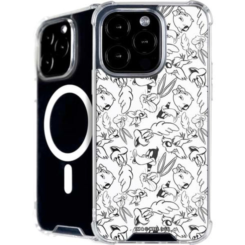 Looney Tunes Looney Squad Black and White Grid iPhone 16 Pro MagSafe Case